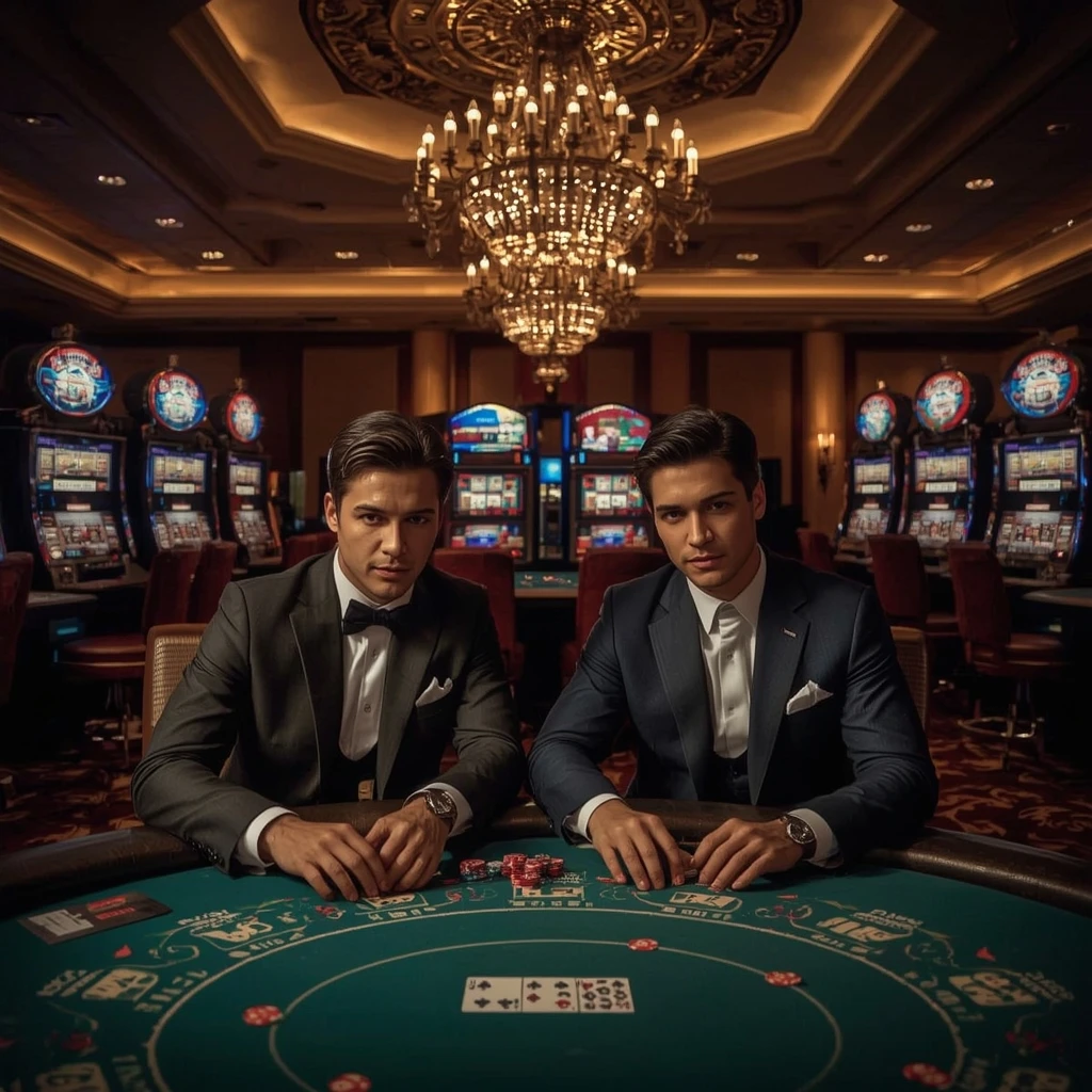 Deux joueurs de poker au NINBET CASINO
